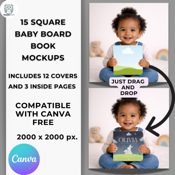 15 Square Baby Board Book Mockups