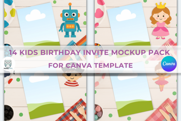 14 Kids Birthday Invite Mockup Pack