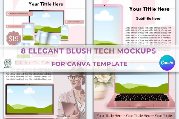8 Elegant Blush Tech Mockup Bundle